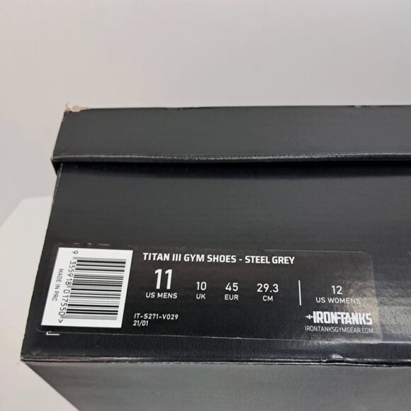 Iron Tanks Titan III Mens Gym Shoes Size 11 Steel Grey High Top Training EY main image 7